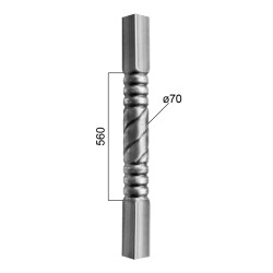 Tyč-rúrková 1200mm so štvorcovou zakladňou 60x60mm Tyč-rúrková 1200mm so štvorcovou zakladňou 60x60mm